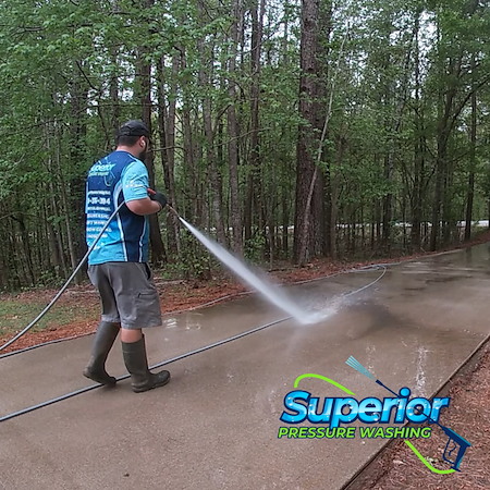 Concrete cleaning why your driveway keeps turning green in georgia